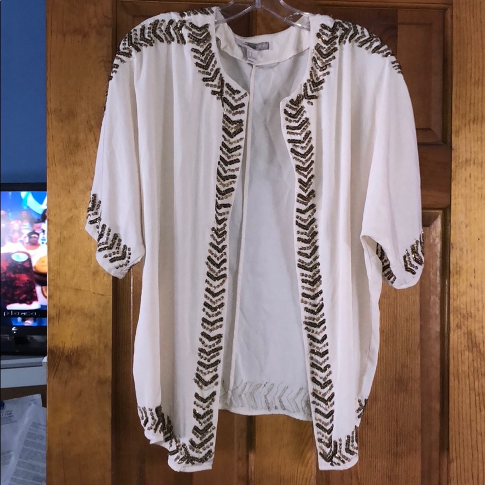forever 21 kimono pink whith gold studs size M